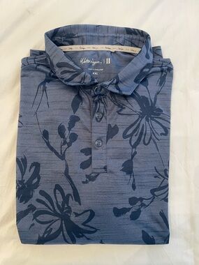 Walter Hagen Men’s Blue Tropical Print Polo Shirt Size 2XL
